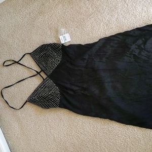 Free People Intimately Shooting Star Beaded Slip Lingerie Black